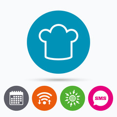 Chef hat sign icon. Cooking symbol.
