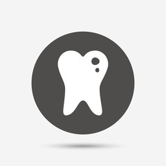 Caries tooth sign icon. Dental care symbol.