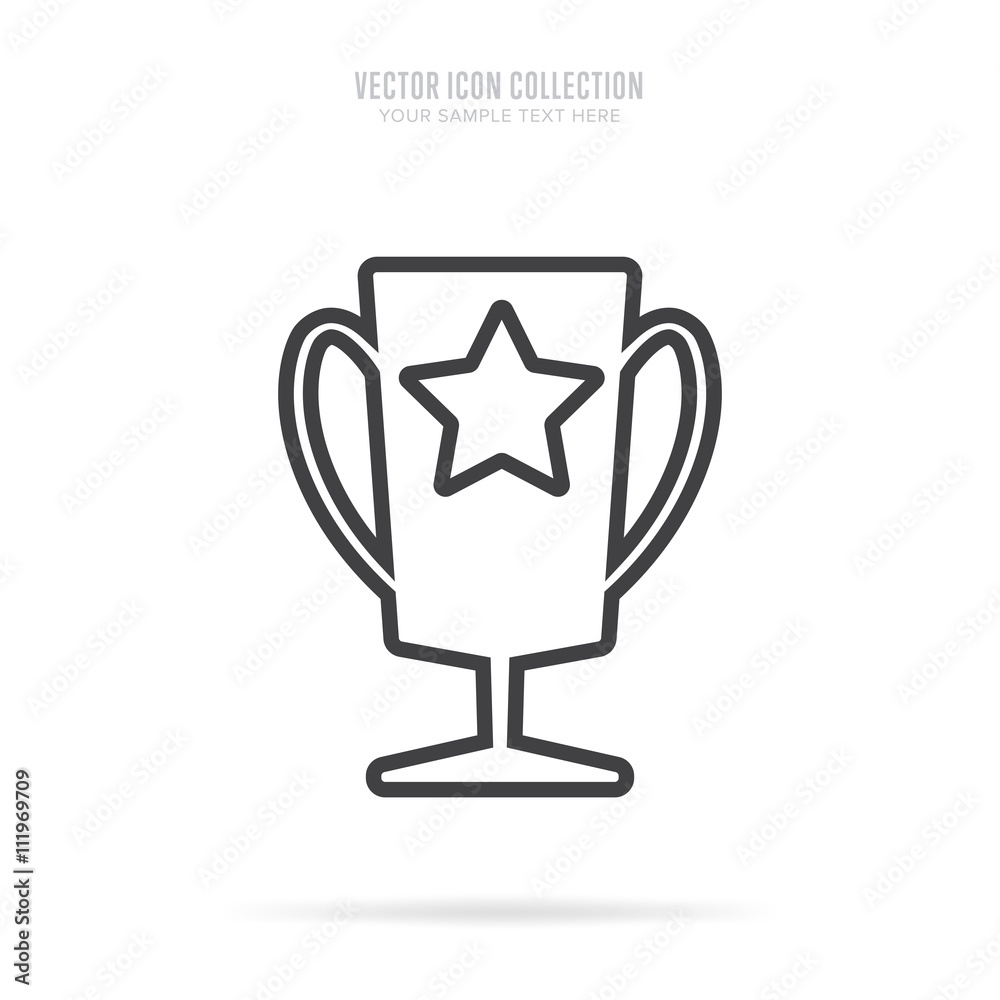 Wall mural awar icon vector isolated on white background. linear style. trophy vector.