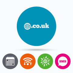 Domain CO.UK sign icon. UK internet subdomain