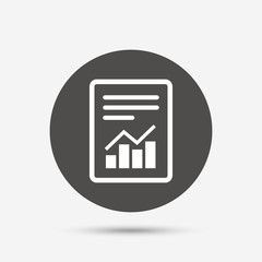 Text file sign. File document with chart symbol.