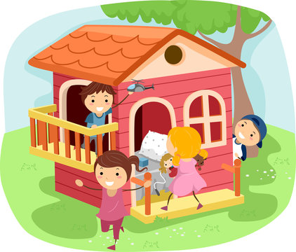 Childrens playing house top