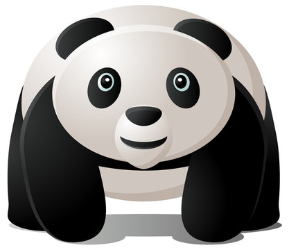 Panda walking, in full color vector image