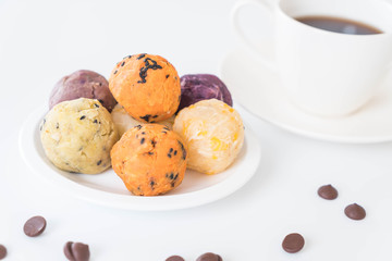 potato balls with chocolate