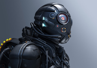 3D rendering cyborg girl © roman3d