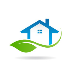 Eco friendly house logo. Vector graphic design