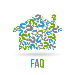 Real estate house  FAQs logo. Vector graphic design