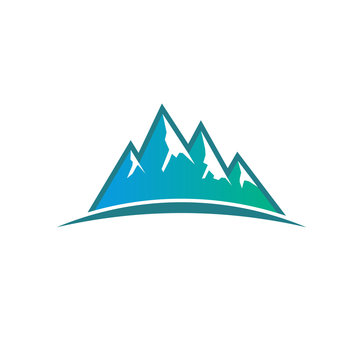 Peak Mountains logo. Vector graphic design