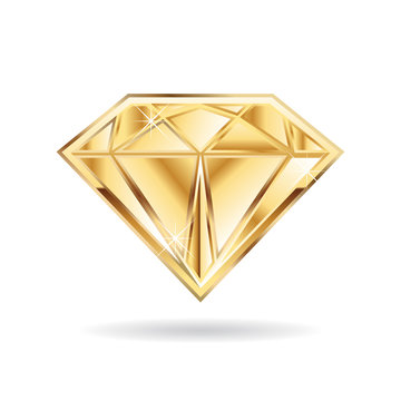 Gold wedding diamond  logo. Vector graphic design
