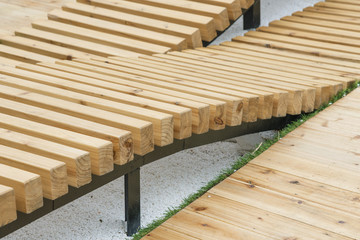 Closeup of wooden path