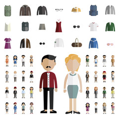 Diversity Community People Flat Design Icons Concept