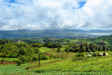 View of farm terrace and Tomohon town