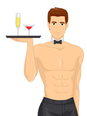 Man Bachelorette Serve Drinks