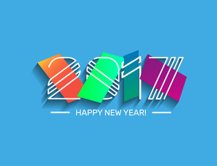 2017 Happy New Year creative seasons greetings. Colorful, contemporary design. Vector Illustration.