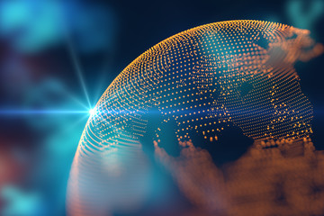 earth futuristic technology abstract background