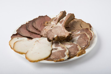 Different sorts of sliced asian meat