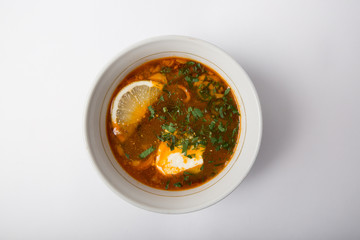 Russian solyanka soup