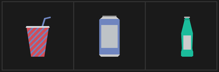 Icon cool drink, bottle, can. Symbol. Vector illustration.