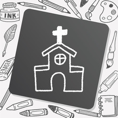 church doodle drawing