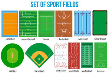 Set of most popular sample sport fields.