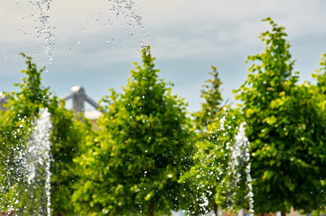 fountain spray. splash
