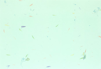 Green japanese paper with plant ornament.