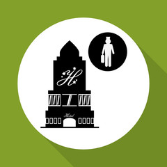 Hotel design. travel icon. Isolated and flat illustration