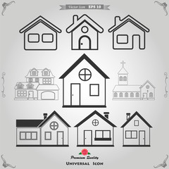 Houses icons set. Real estate.