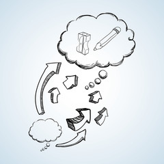 sketch icon. creative concept.  Flat illiustration