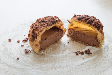Chocolate cream puff cake. eclair cake