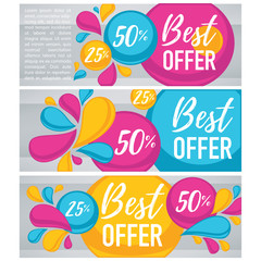 vector collection of bright  bubble tags, banners and stickers..