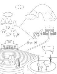 Coloring page Countryside.