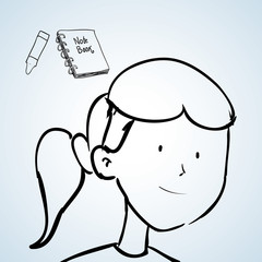 sketch icon. creative concept.  Flat illiustration