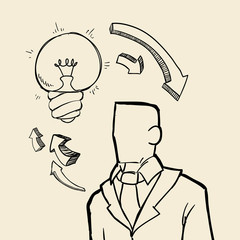 sketch icon. businessman concept.  Flat illiustration , vector