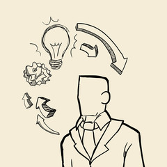 sketch icon. businessman concept.  Flat illiustration , vector