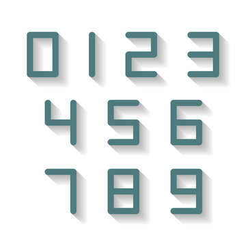 Digital numbers, vector illustration.