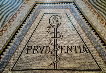 Mount of Beatitudes. Israel. July 9, 2015: Mosaic in the Catholi