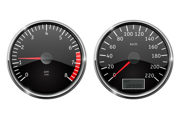 Tachometer and speedometer
