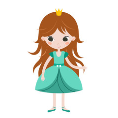Illustration of beautiful princess on white background.