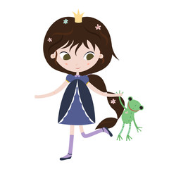 Illustration of beautiful princess on white background.