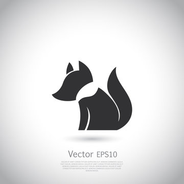 Stylized fox icon vector