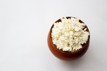 cottage cheese in a pot
