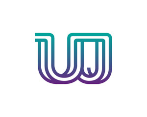 UJ lines letter logo