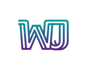 WJ lines letter logo
