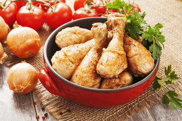 Roasted chicken legs