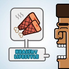 Healthy food design. Healthy lifestyle icon. Flat illustration