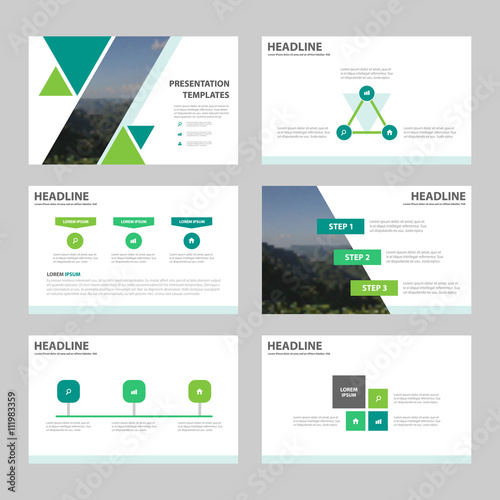 green abstract triangle presentation templates, infographic green abstract triangle presentation templates, infographic, Presentation templates