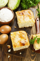 Pie with cabbage and eggs