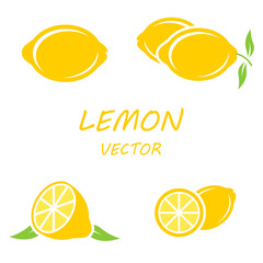 Vector flat lemon icons set