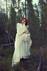 Fototapeta premium woman the mystical forest